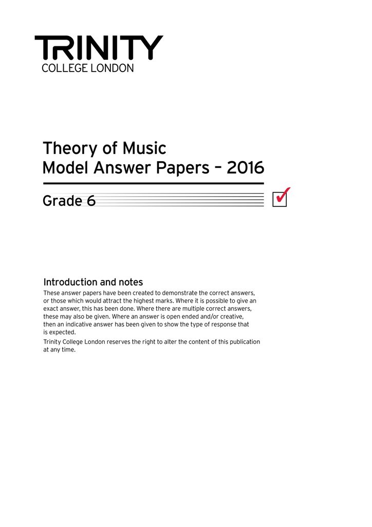Theory Model Answer Papers Grade 6 2016